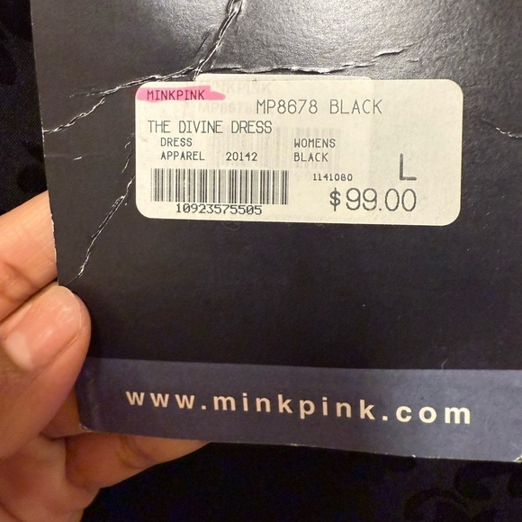 MinkPink Women’s Black Tank Embroidered Dress With Crochet Bottom Tassels Hem L - Picture 4 of 9